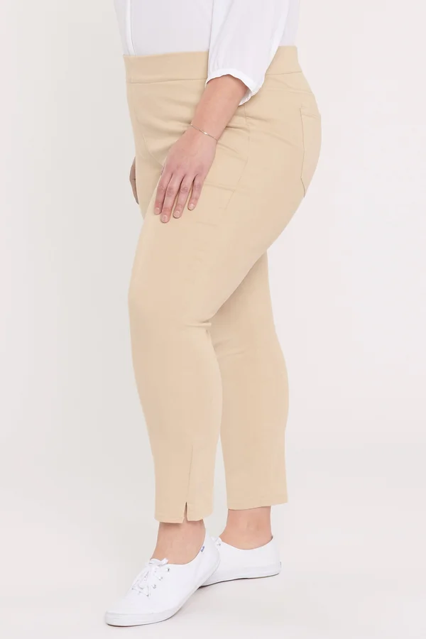 Nydj Women's Skinny Ankle Pull-On Jeans in Plus Size in Marisol Warm Sand - Size: 14W