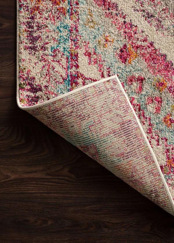 Loloi II Nadia NN-03 5&1x22 x 7&7x22 Aqua - Pink Rug