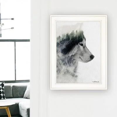 'Wolf Stare' by Andreas Lie - Picture Frame Painting Print on Paper Millwood Pines