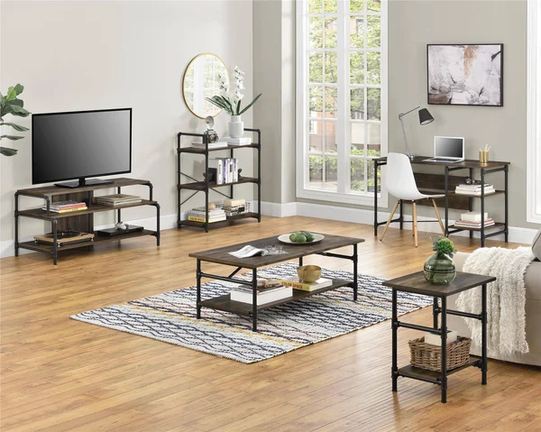 Ameriwood Home Carter Single-Pedestal Desk - Rustic
