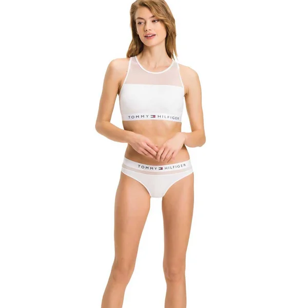 Tommy Hilfiger Cotton Mesh Bralette - White