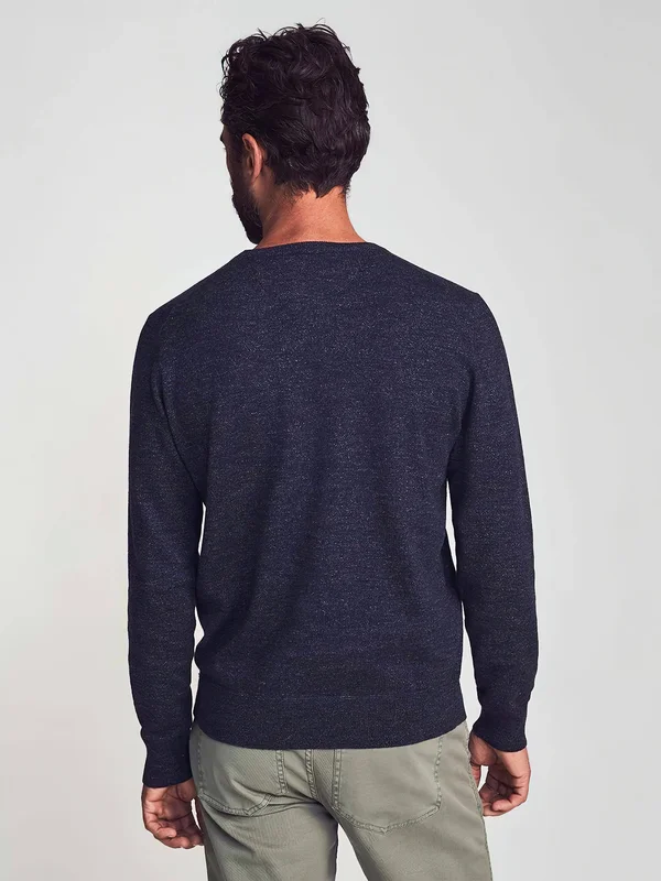 Faherty Men's Sconset Crew T-Shirt - Navy Heather, Small, Cotton