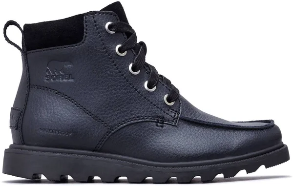 Boy's Sorel Madson Waterproof Moc Toe Boot, Size 1 M - Black