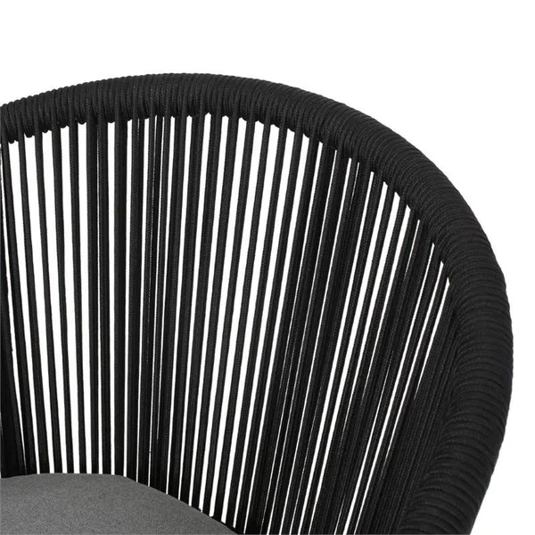 Noble House Kriday Outdoor Modern Club Chair, Set of 2, Black and Gray