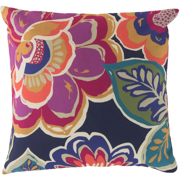 20x22 Purple and Green Floral Square Throw Pillow Cover
