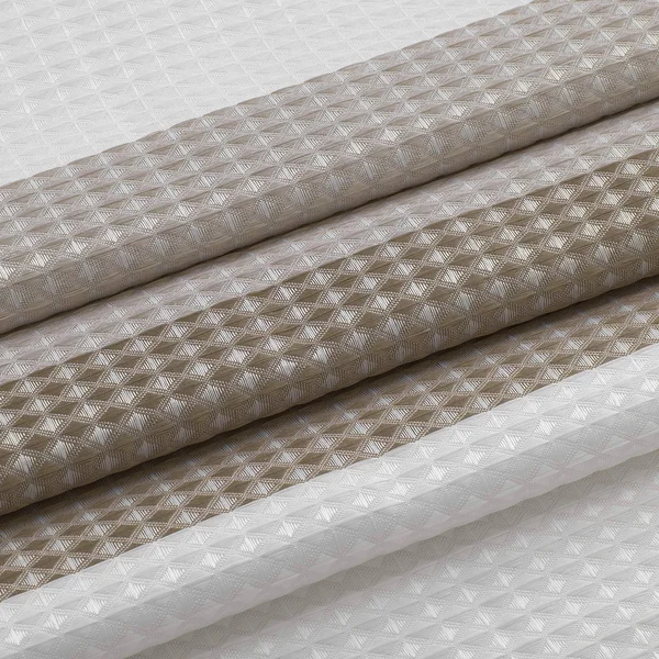 Dainty Home Ombre Waffle Weave Fabric Shower Curtain Taupe
