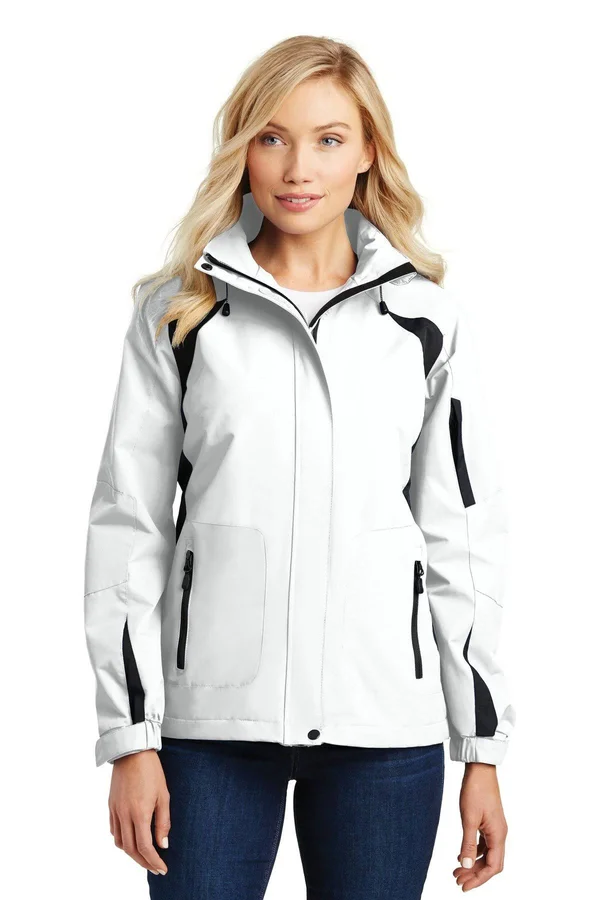 Port Authority L304 Ladies All-Season II Jacket - White/Black - L