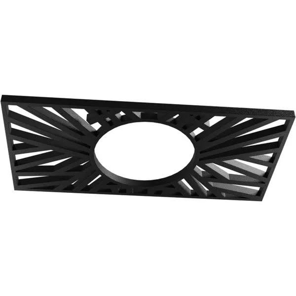 Ekena Millwork CMPP40X20HOSBL 40x22W x 20x22H x 14 3/4x22ID x 1x22P Hoover Architectural Grade PVC Pierced Ceiling Medallion, Bl