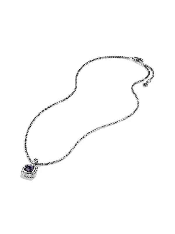 David Yurman Petite Albion Pendant Necklace with Gold Dome and Diamonds