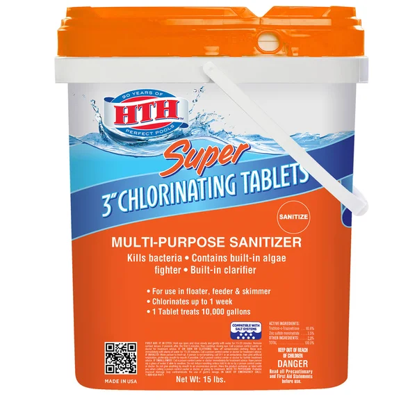 HTH 42038 Super Chlorinating Chemicals Tablet, 15 lb
