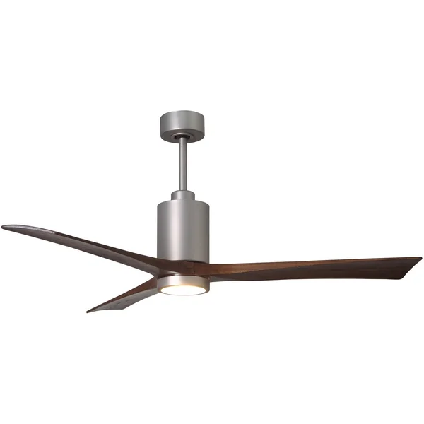Matthews Fan Company Irene 42 inch Paddle Ceiling Fan in Brushed Nickel 3 Walnut Tone Blade - IR3-BN-WA-42