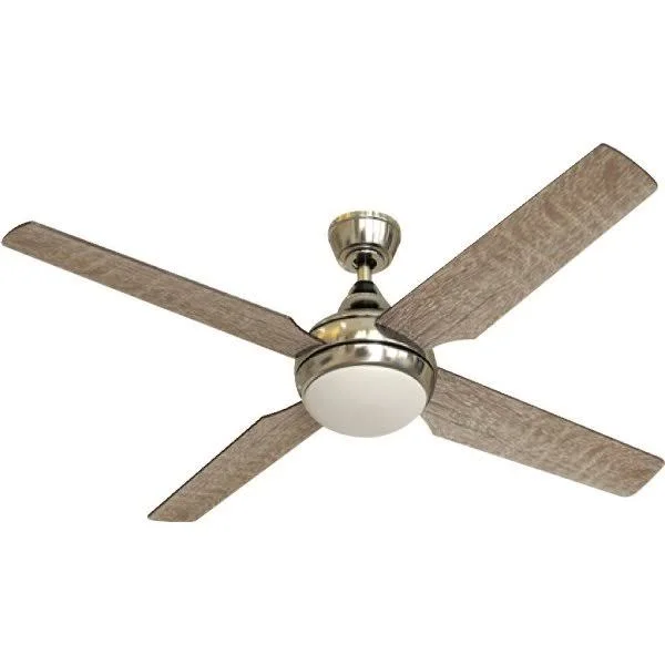 Seasons 52 in 4-Blades Ceiling Fan w/ Light (Brushed Nickel) - Black