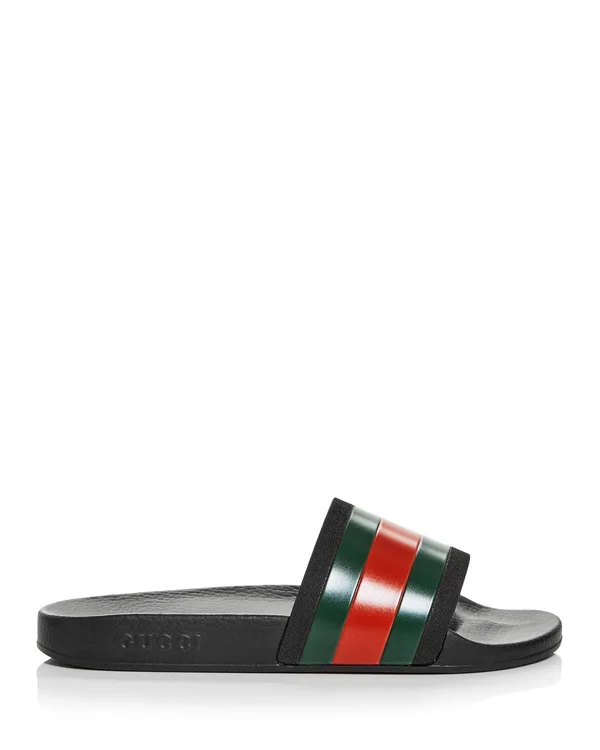 Gucci Pursuit &72 Rubber Slide Sandals, White, Men's, 7D