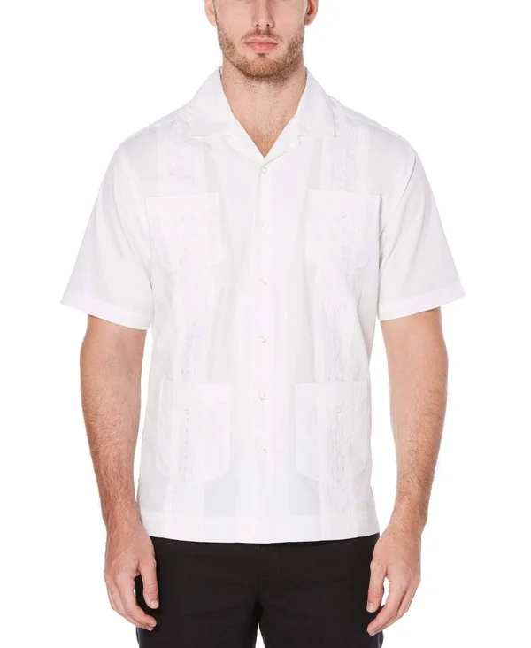 Cubavera Big and Tall Mens Short Sleeve Button-Down Shirt, 2X-Large, White