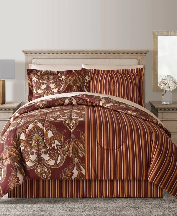 Fairfield Square Collection Odyssey Reversible 8-Pc. Comforter Sets - Wine