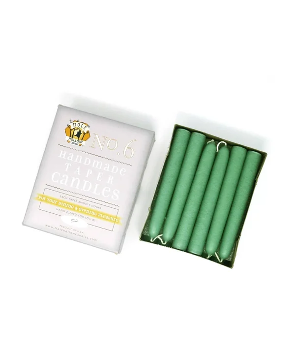 Mole Hollow Candles 6x22 Taper Candles - Set of 12 - Spearmint Green
