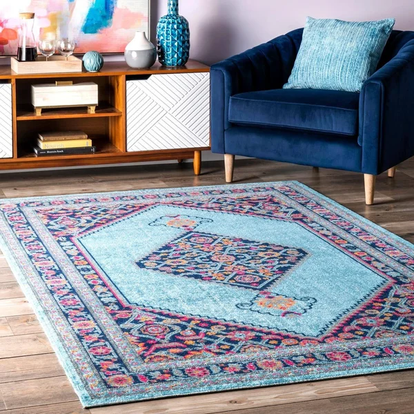 nuLOOM Dortha Vintage Medallion Gray 5& x 7& 5x22 Area Rug