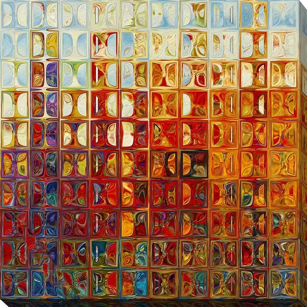 Picture Perfect International Mark Lawrence &Modern Mosaic Tile Wall Art #1, 2015& Giclee Stretched Canvas Wall Art, 24 Inches x