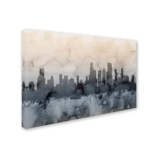 Trademark Global Michael Tompsett &Chicago Illinois Skyline V& Canvas Art
