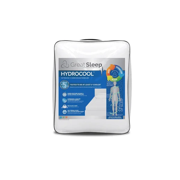 Great Sleep Hydrocool Mattress Pad - White (Queen)