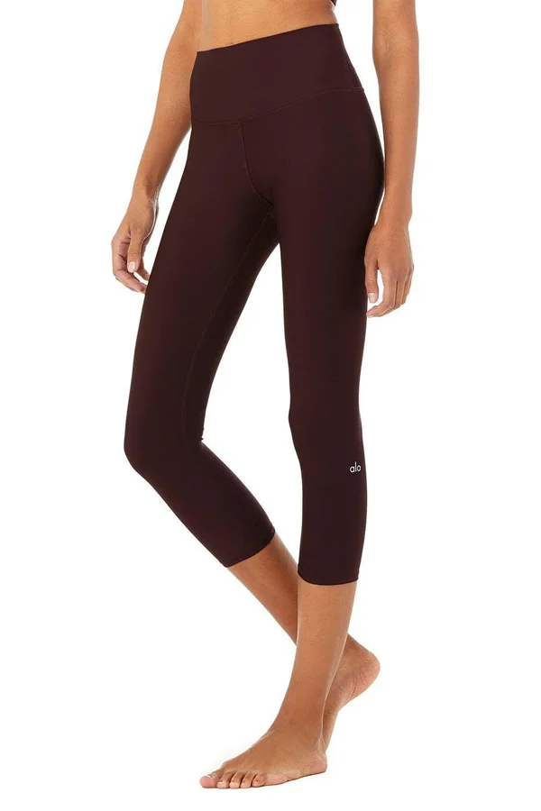 Alo High Waist AirLift Capri Oxblood S