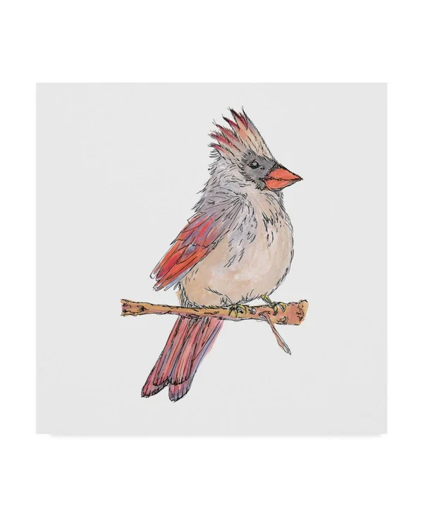 &White Cardinal& Graphic Art Print on Wrapped Canvas Trademark Fine Art Size: 18x22 H x 18x22 W x 2x22 D