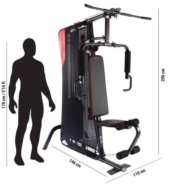 Domyos Compact Weight Training Home Gym in Black