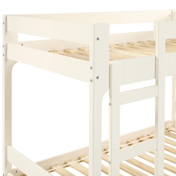 Carson Carrington Modern Junior Twin Over Twin Bunk Bed - Off-White
