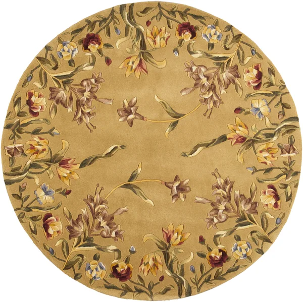 Kas Emerald 9080 Gold Tulip Garden Area Rug - 3&6x22 x 5&6x22