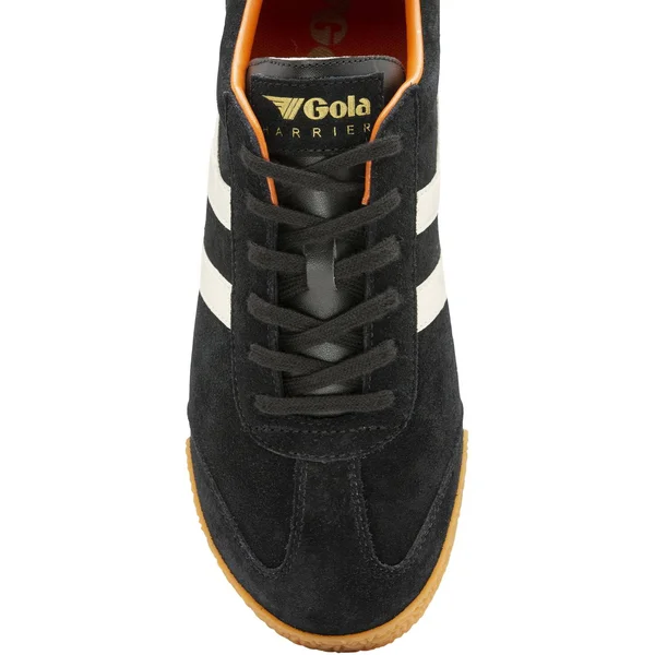 Gola Harrier Black Off White Orange Mens Suede Trainers, 8 UK