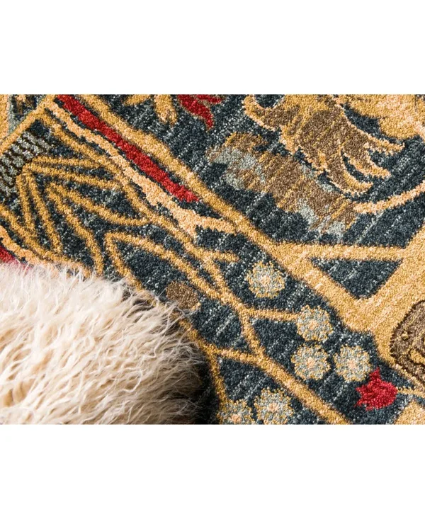 Unique Loom Marwan Sahand Round Rug - 6& x 6& Navy Blue