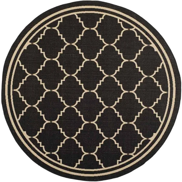 Safavieh Courtyard Black Indoor Outdoor Rug - 6&7x22 x 9&6x22