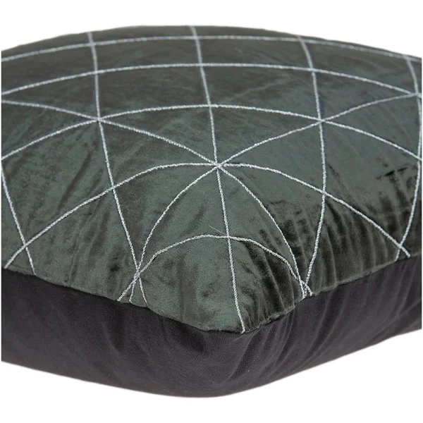 Parkland Collection Tada Transitional Grey Pillow Cover with Down Insert