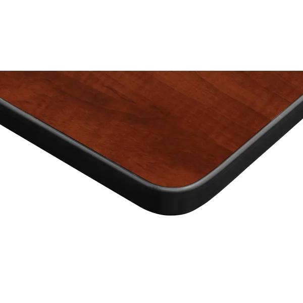 Regency TB3030CHAPBK45BK Kee 30 in. Square Height Adjustable Classroom Table - Cherry & 4 Andy 12-in Stack Chairs Black