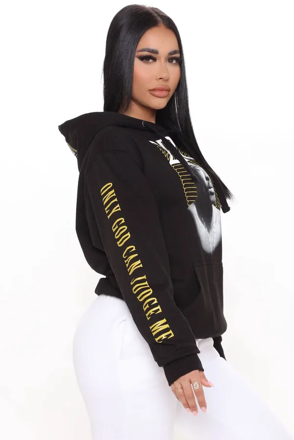 Womens His Judgement 2pac Hoodie in Black Size 2x by Fashion Nova