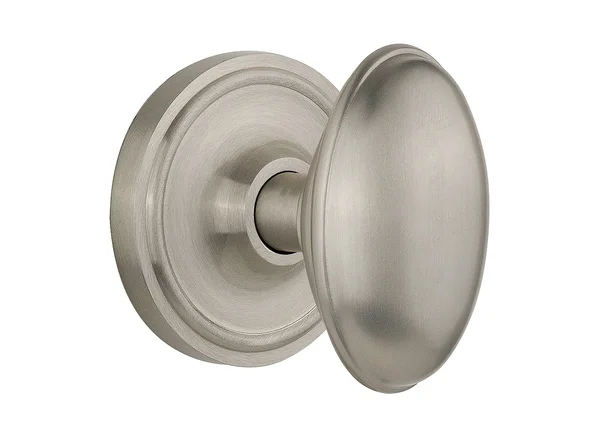 Nostalgic Warehouse 704750 Classic Rosette Passage Homestead Door Knob - Satin Nickel