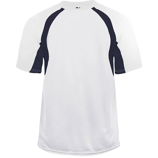 Badger Sport 4144 B-Dry Hook Tee - White/Navy - 3XL