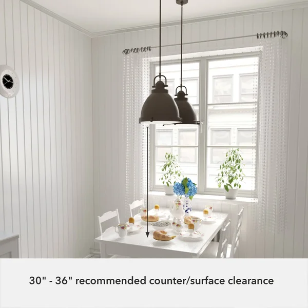 Hunter Bridgemoor 14x22 2-Light Pendant - Brushed Nickel 19104