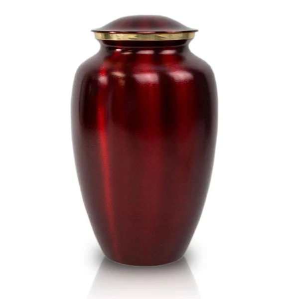 Bronze Cremation Urn - Large 200 Pounds - Crimson Red