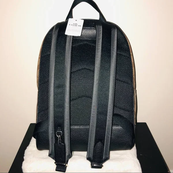 Coach Bags, Coach Court Backpack in Signature Canvas, Color: Black/Brown, Size: Large, Greciafashion&s Closet