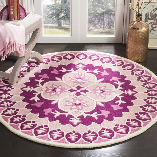 Safavieh 5& x 5& Round Bellagio BLG610A Pink Ivory Rug