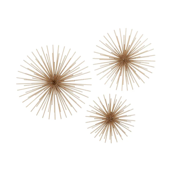 Creative Metal Wall Decor Set of 3, Gold