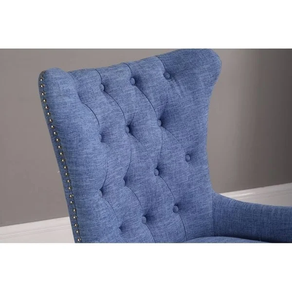 Nathaniel Home 60000-18TP Button Tufted Elegant Accent Chair Taupe