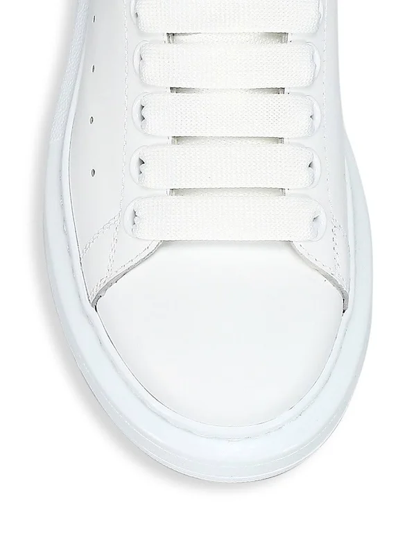 Alexander McQueen Women's Women's Suede Oversized Sneakers - White Black - Size 4.5