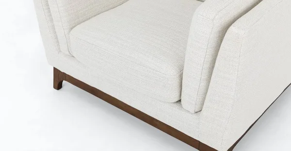 White Armchair, Solid Wood Legs, Article Ceni Modern Furniture