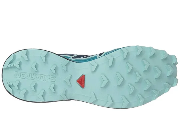 Salomon Women's Speedcross 4 Wide Running Shoes Poseidon, Eggshell Blue, Black 8