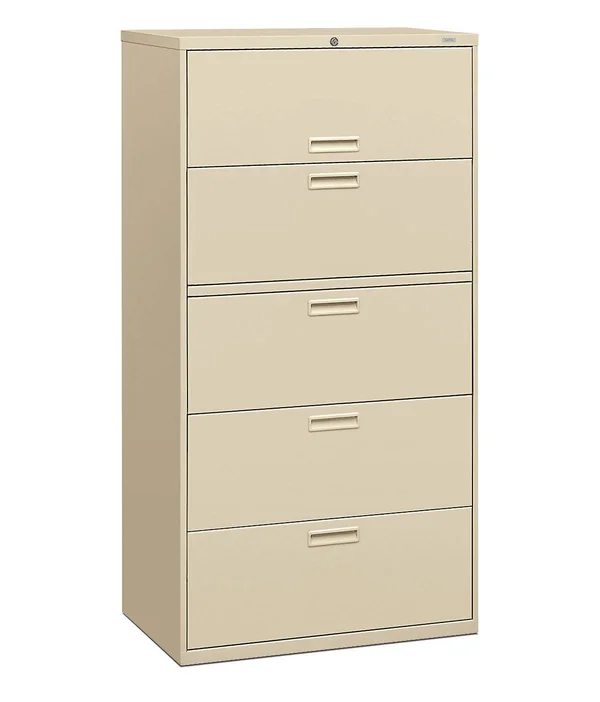 HON 500 Series Five-Drawer Lateral File - Putty