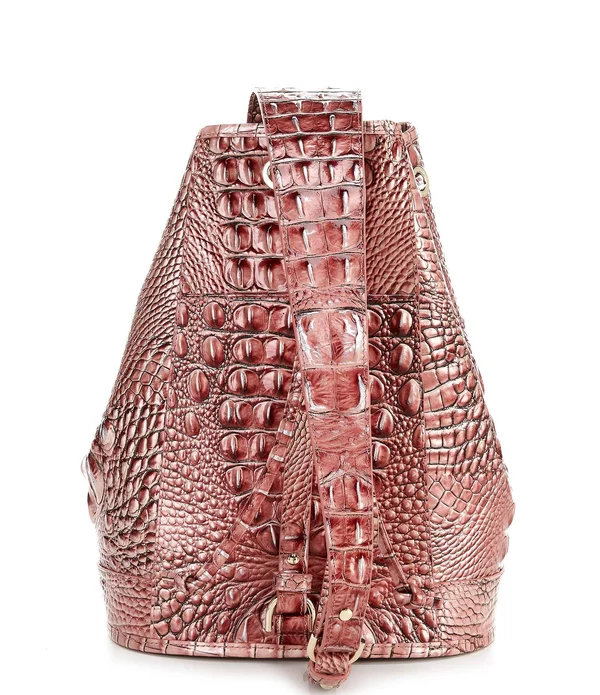 Brahmin Melbourne Collection Allie Sling Crocodile Embossed Backpack - Dusty Pink