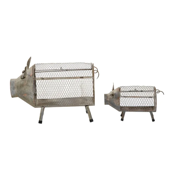 ( Set of 2 ) Brown Metal Farmhouse Planter, 26