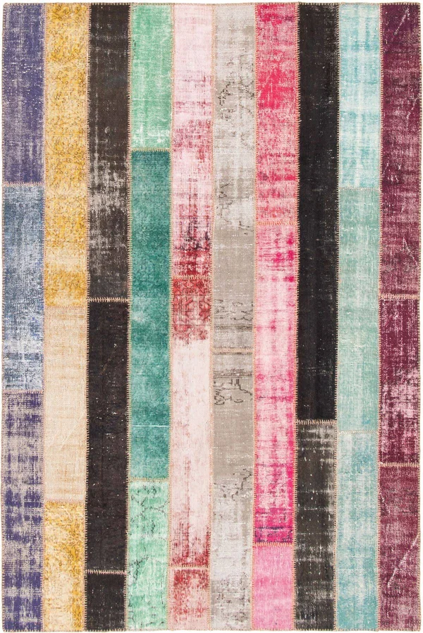 Hand-Knotted Color Transition Patch Multi, Wool Rug 6&9x22 x 10&0x22